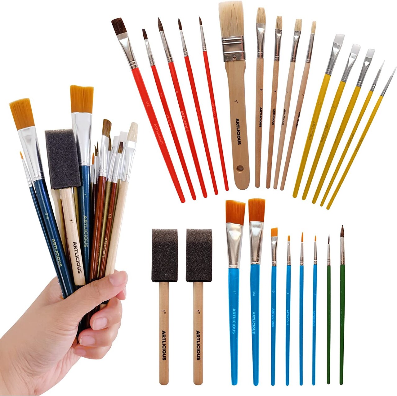 Paint Brushes - Acrylic Paint Set and Detail Paint Brushes for